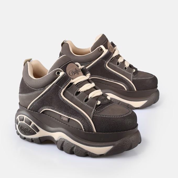 Buffalo 1339-14 Damen Sneaker Aus Braunem Leder