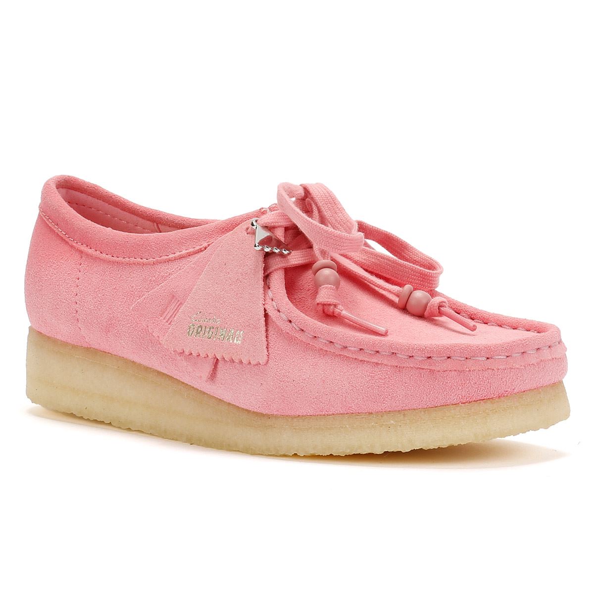 Clarks Originals Wallabee Damen Wildleder Schuhe In Pink