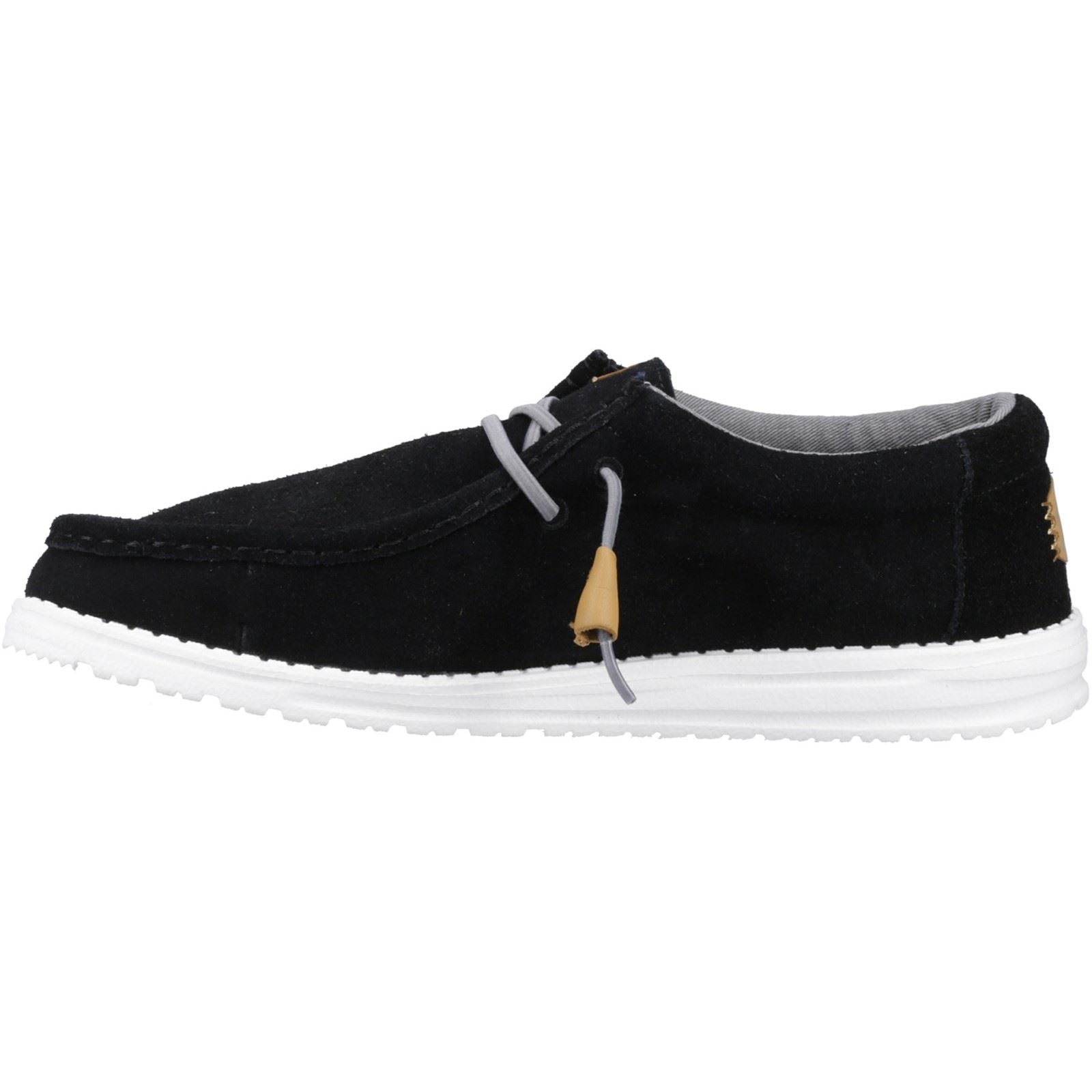 HEYDUDE Wally Craft Leder Herren Schwarze Bootsschuhe