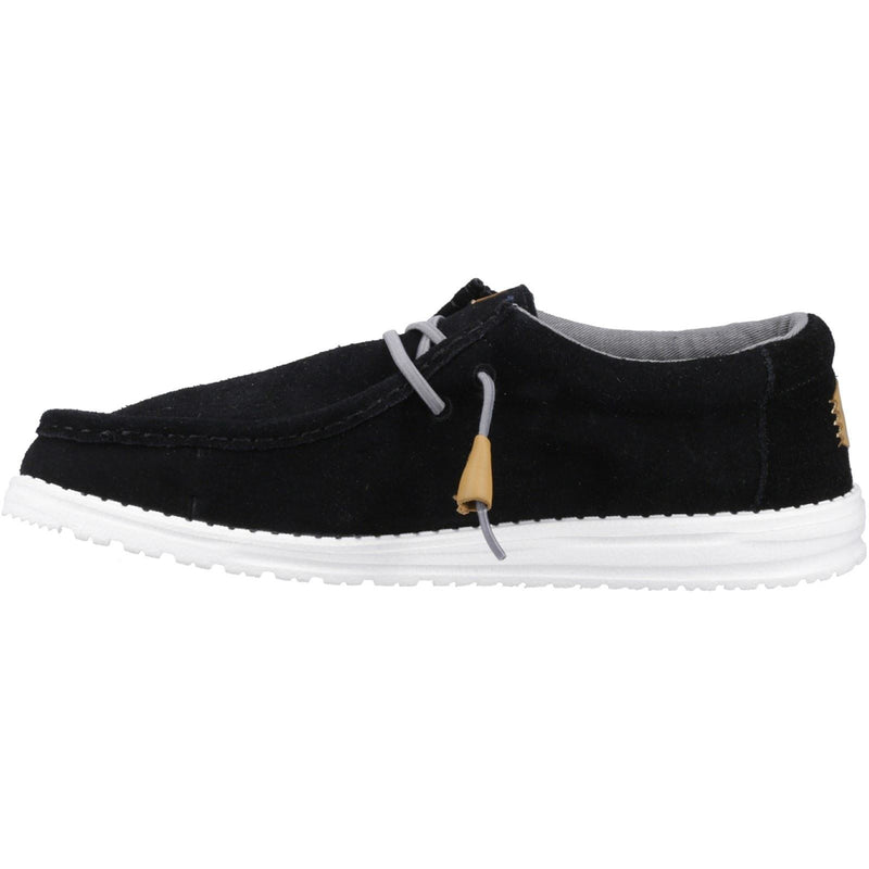 HEYDUDE Wally Craft Leder Herren Schwarze Bootsschuhe
