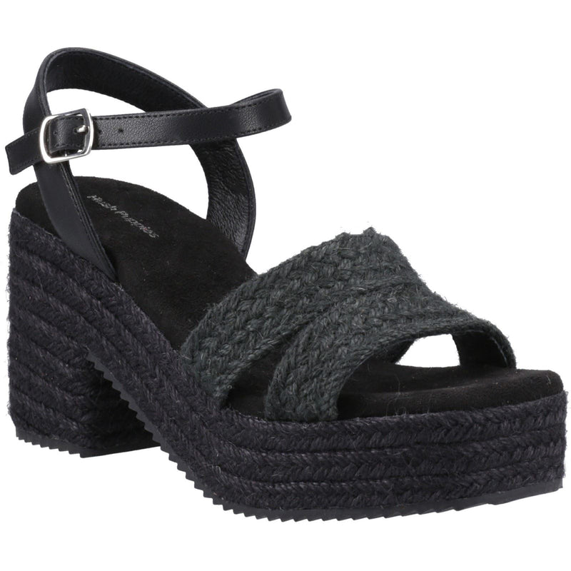 Hush Puppies Jamelia Espadrille Heel Damen Sandalen In Schwarz