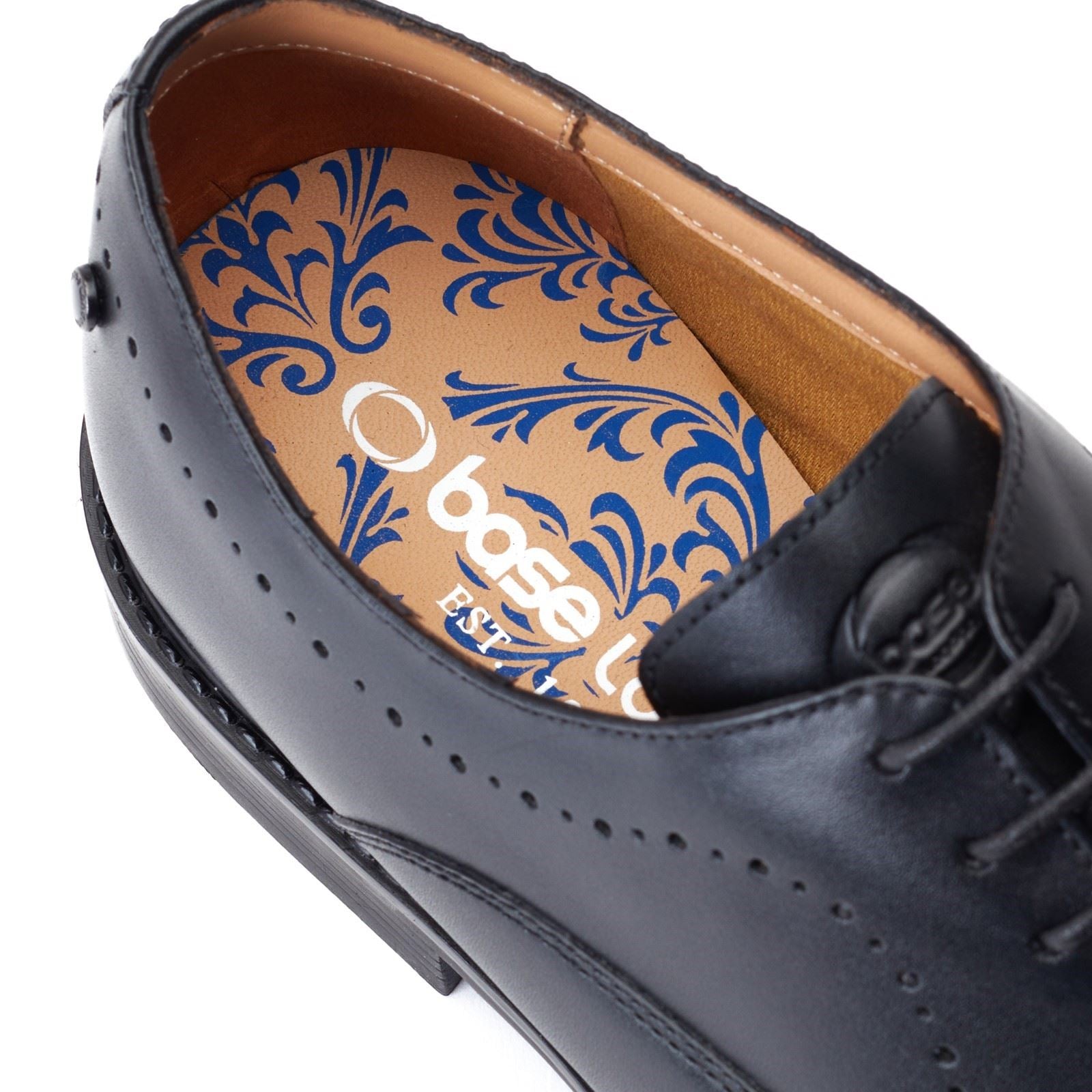Base London Corbin Leder Herrenschuhe In Schwarz Oxford Stil