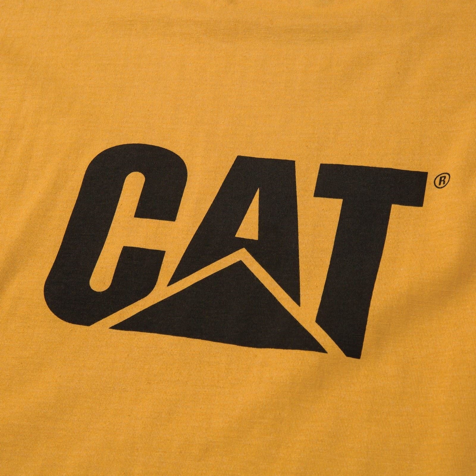 Caterpillar W05324 Trademark Baumwoll Herren T-Shirts In Gelb Mit Kurzen Ärmeln