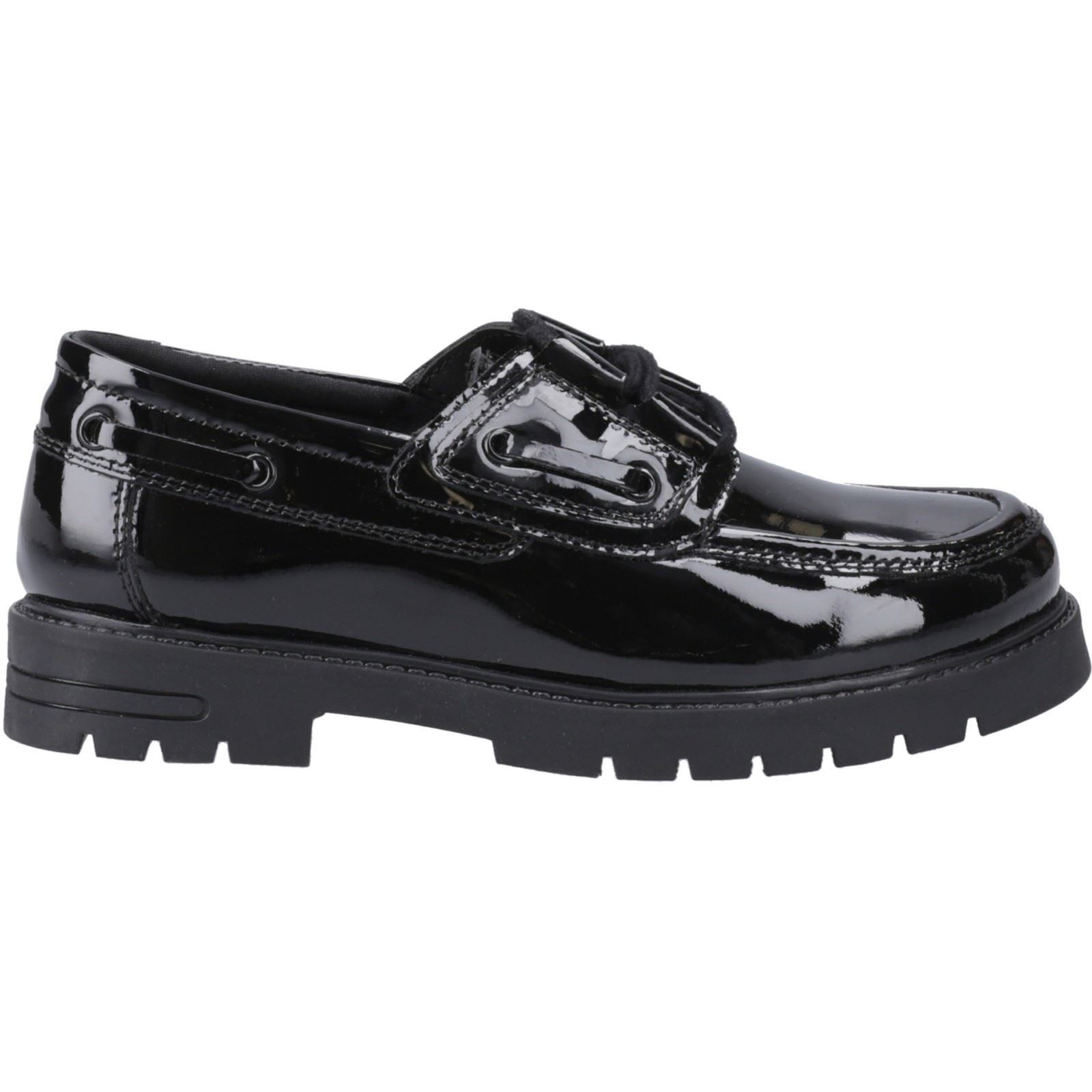 Hush Puppies Lucy Mädchenschwarze Bootsschuhe Aus Leder