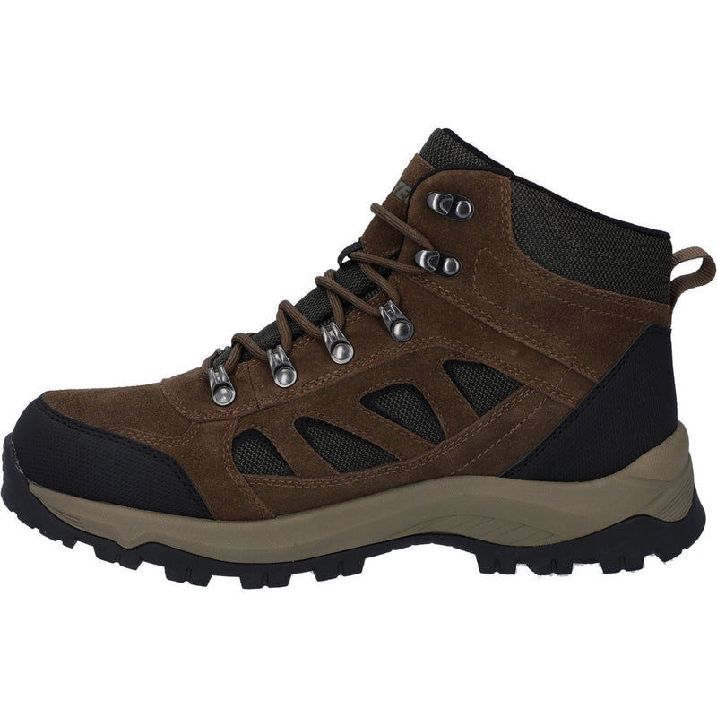Hi-Tec Bandera Expedition Mid Wide Herren Wanderschuhe Aus Leder In Rauchbraun/Khaki
