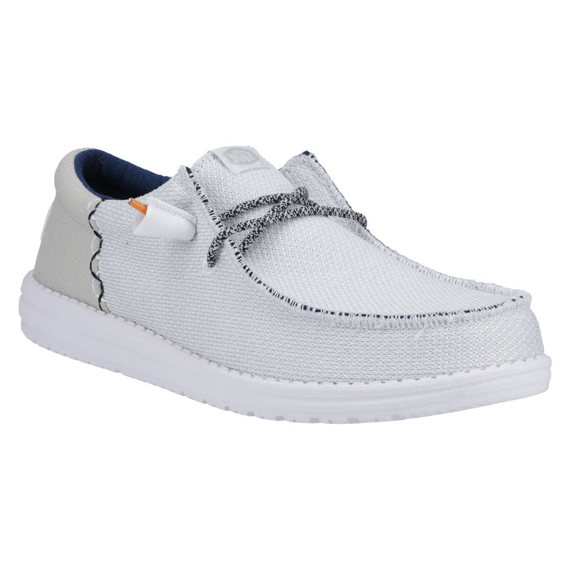 HEYDUDE Wally Funk Open Mesh Herren Weiße Bootsschuhe