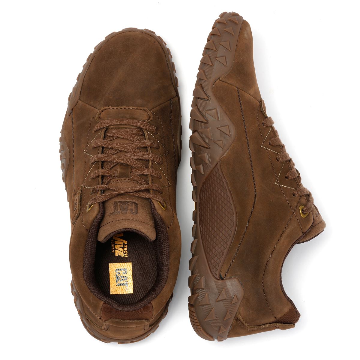 Caterpillar Gridlock Lo Tumbled Nubuckleder Herren Braune Schnürschuhe