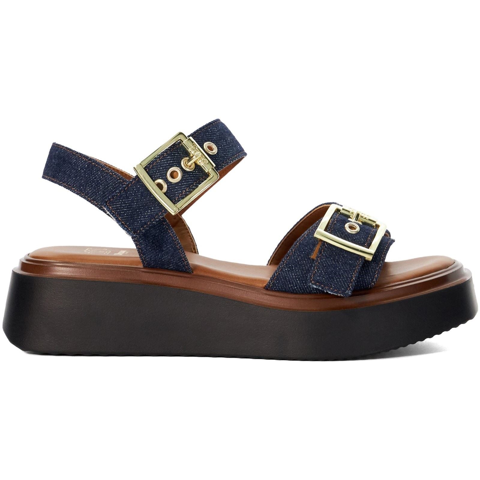 Dune Loells Damen Sandalen In Marineblau Aus Denim