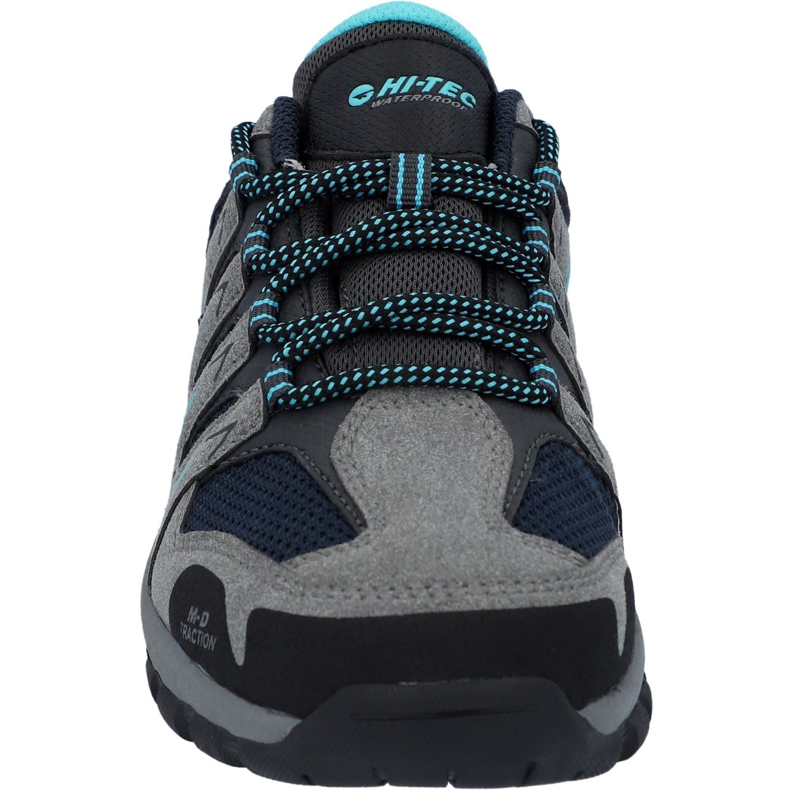 Hi-Tec Corzo Low Pu-Wildleder Wanderschuhe Für Damen In Cool Grey/Navy Blue/Curacao