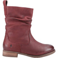 Hush Puppies Emilia Damen Stiefel aus burgunderrotem Leder Mitte der Wade für den Winter