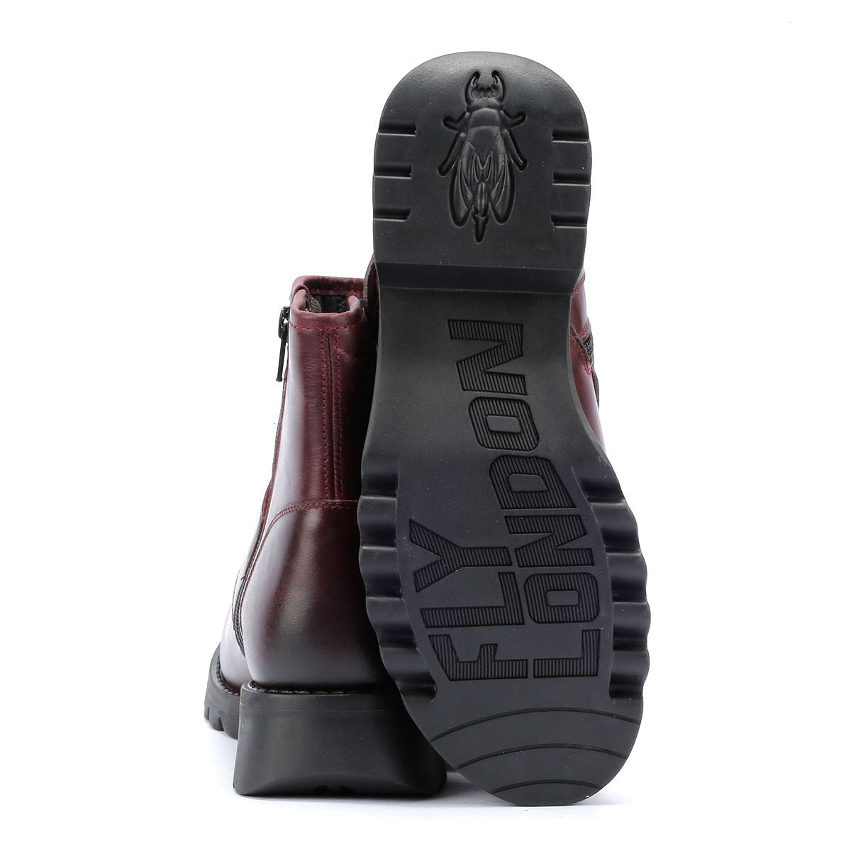 Fly London Rily Leder Damen Rote Stiefel