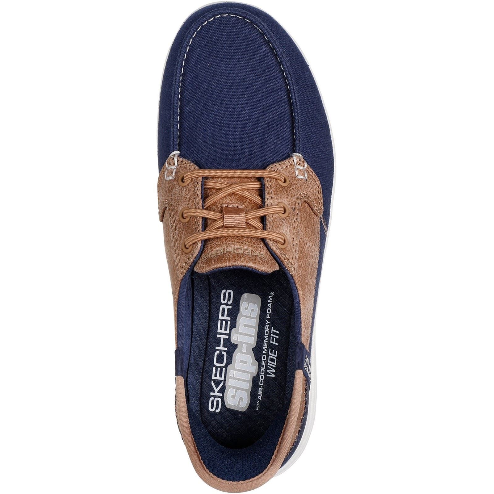 Skechers Palmilla Textile Damen Marine Bootsschuhe