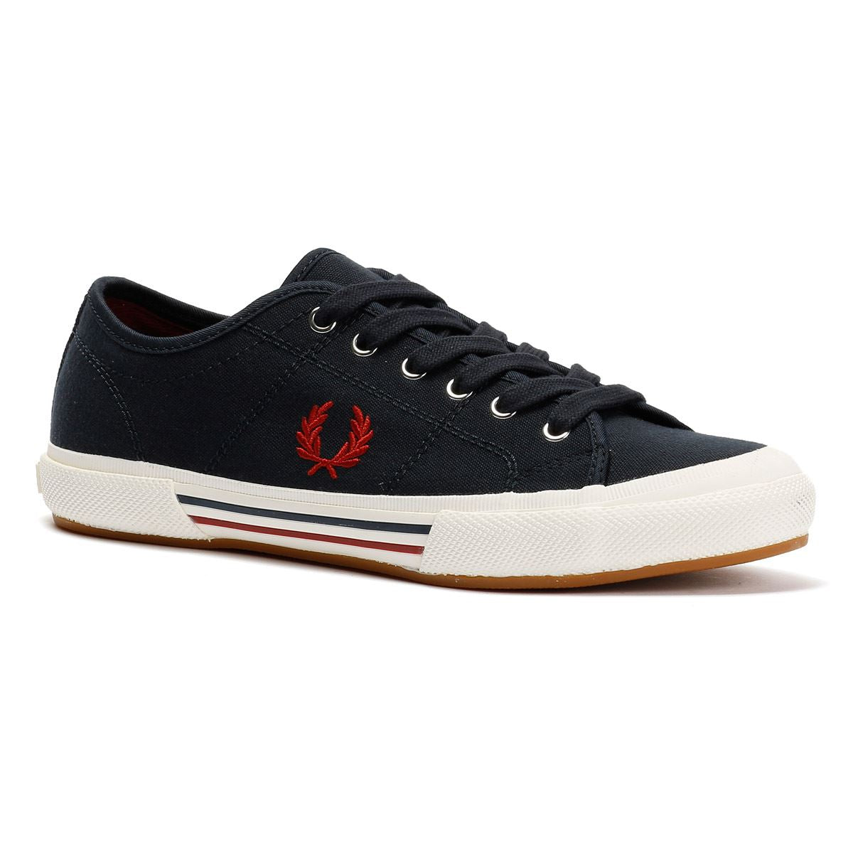 Fred Perry B708 Vintage Tennis Leinen Herren Blau Turnschuhe