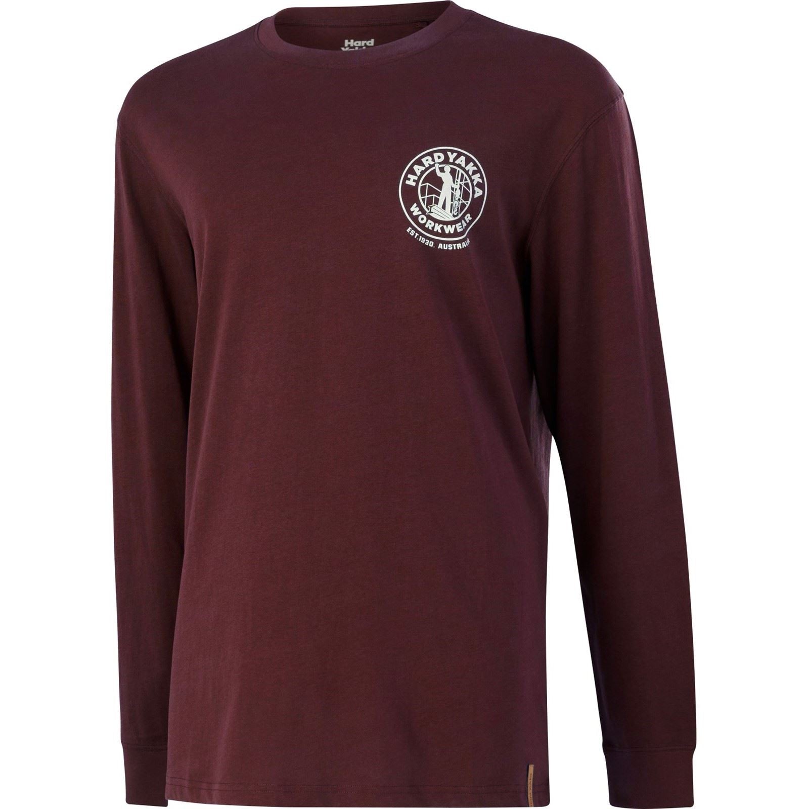 Hard Yakka Heritage Icon Baumwolle Herren Rotes T-Shirt