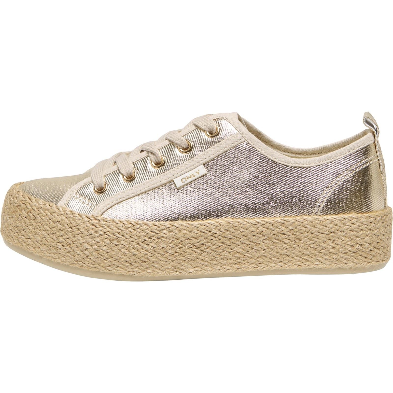 ONLY IDA 1 Damen Turnschuhe Aus Goldener Baumwolle