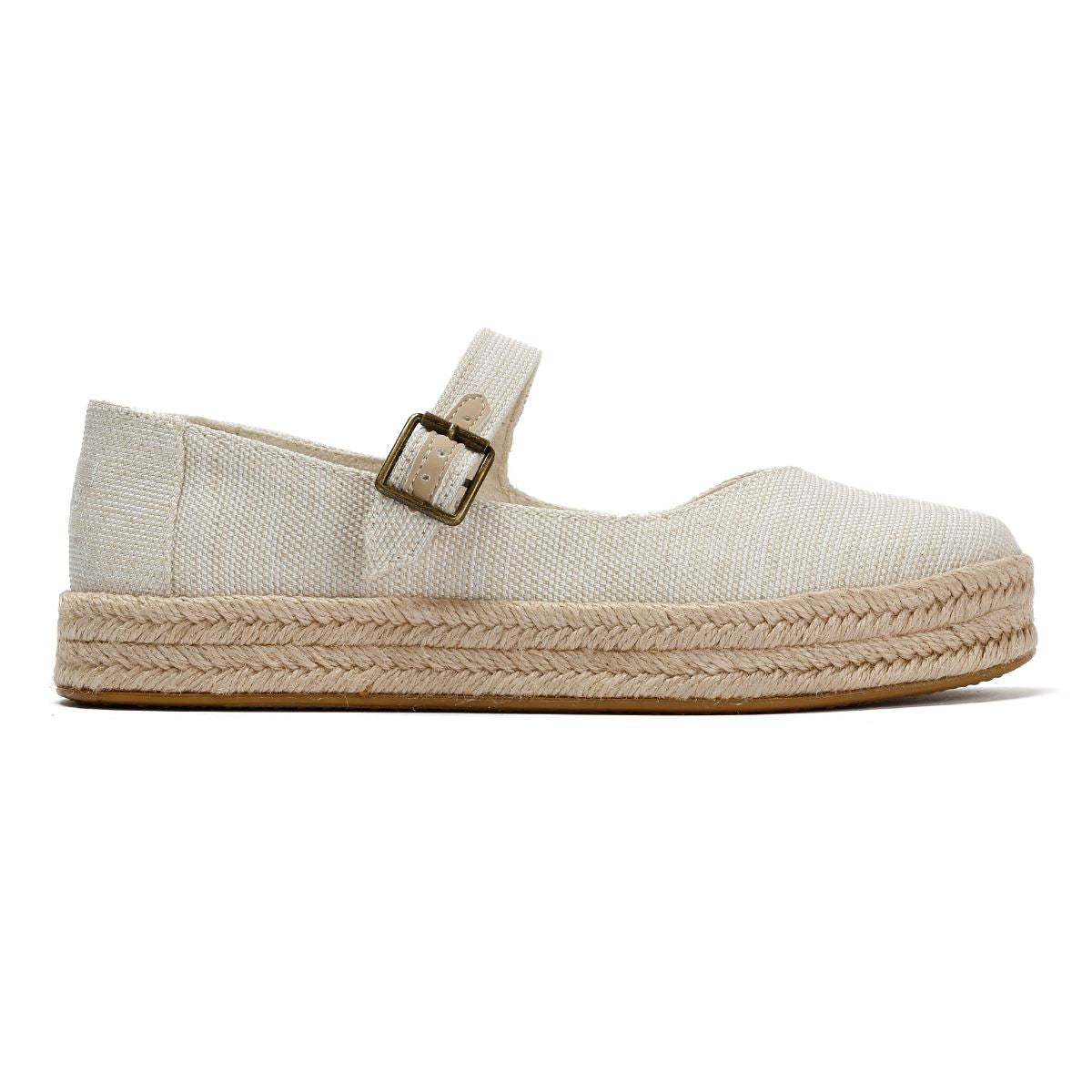 TOMS Carolina Mary Jane Textil Damen Weiße Espadrilles