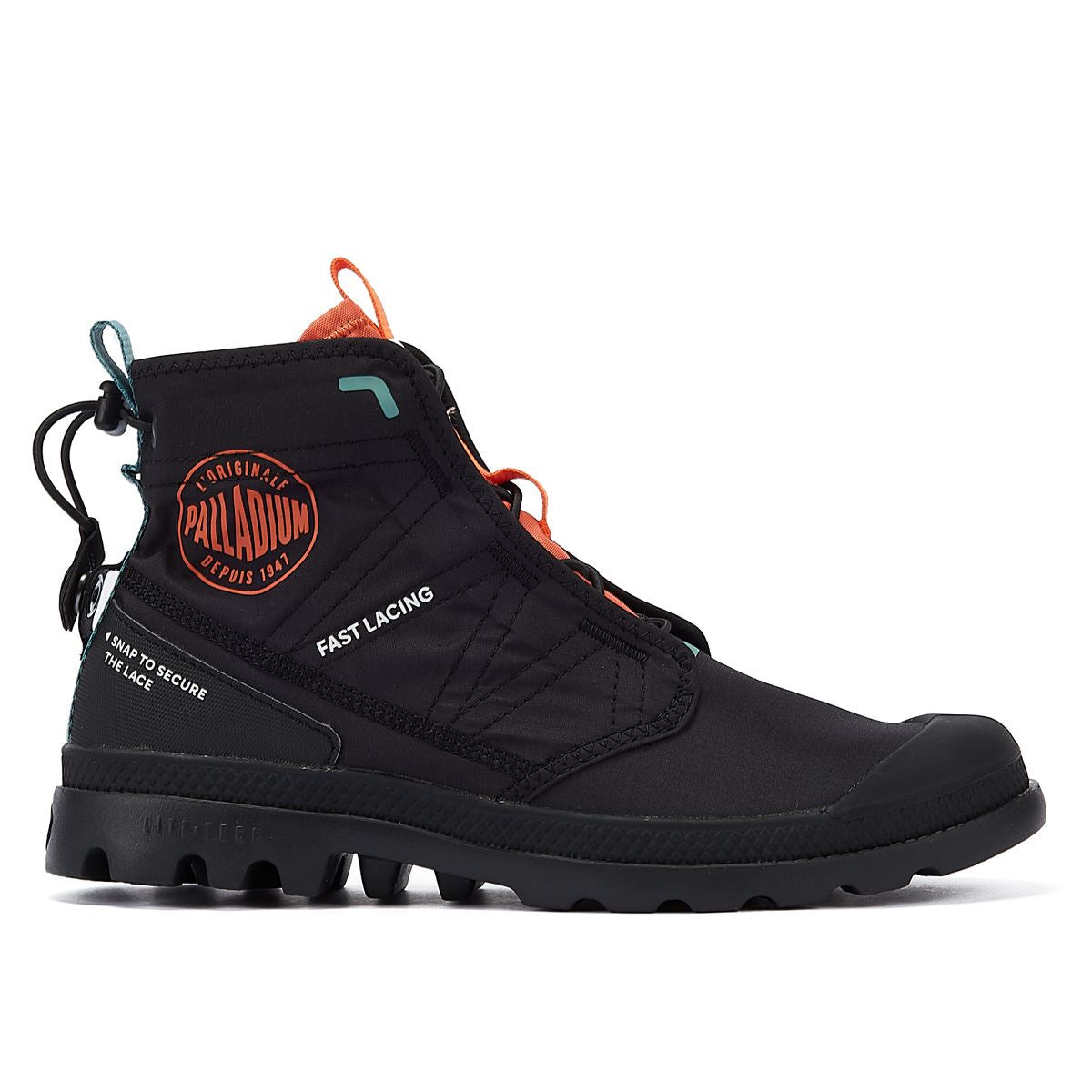 Palladium Pampa Travel Lite Herren-Schwarze Farbe Nylon-Stiefel