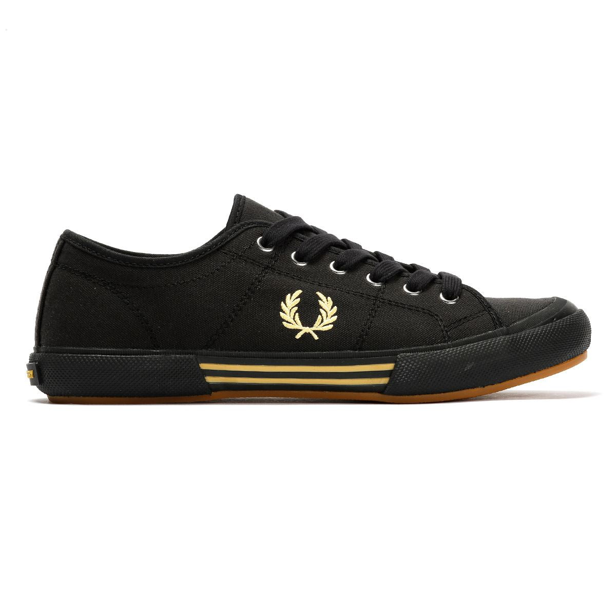Fred Perry B708 Vintage Tennis Canvas Herren Schwarze Sneaker