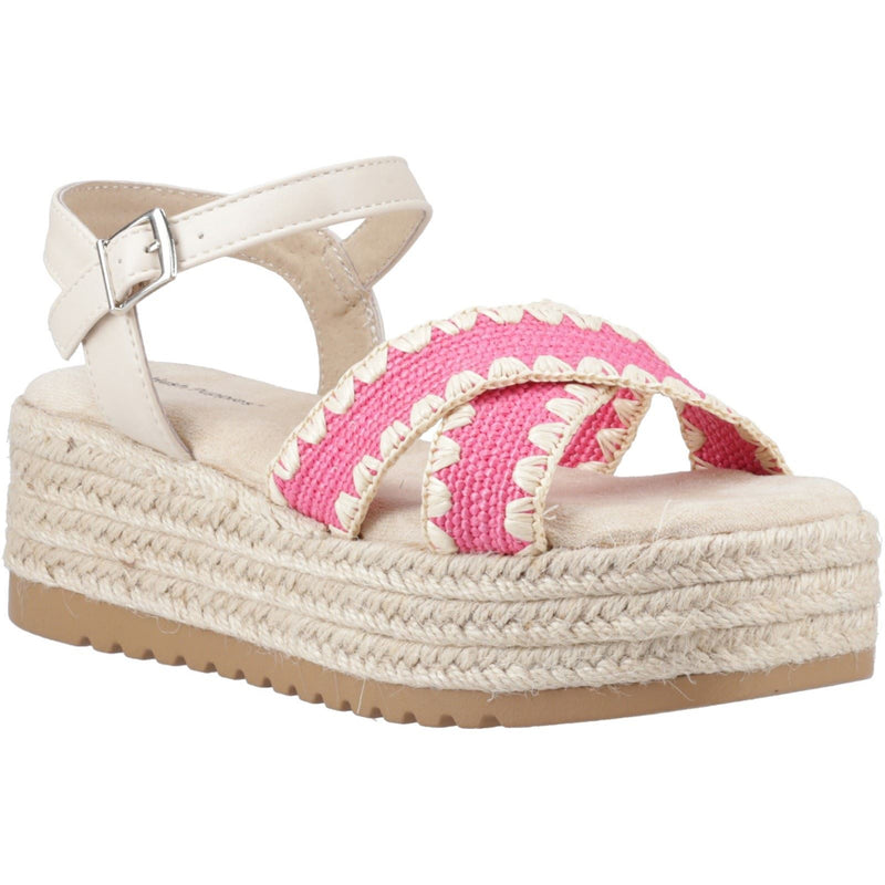 Hush Puppies Jemma Espadrille Damen Sandalen Aus Polyurethan In Fuchsia