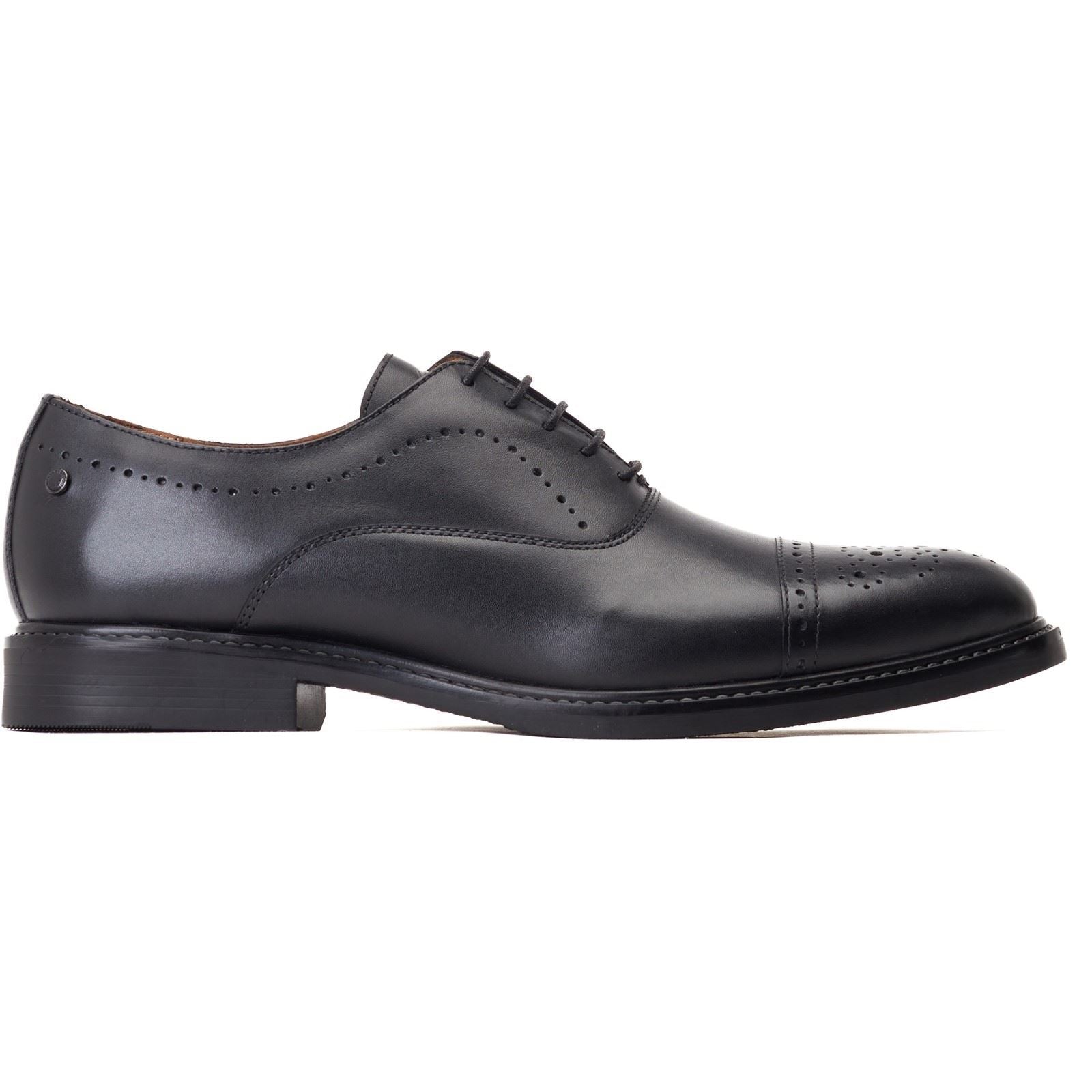 Base London Corbin Leder Herrenschuhe In Schwarz Oxford Stil