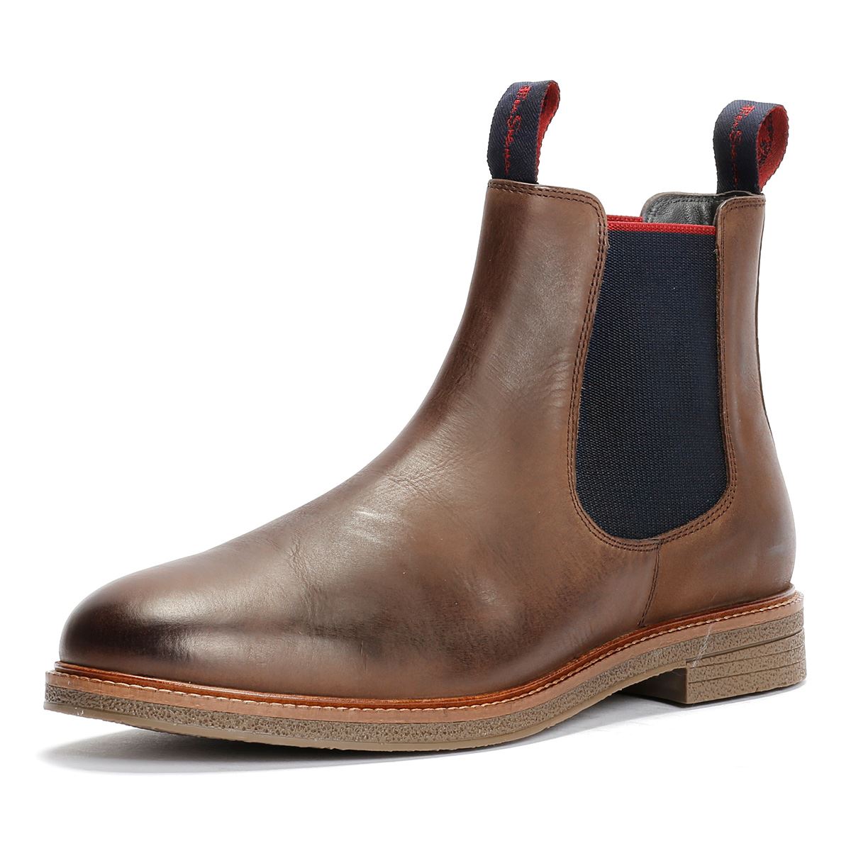 Ben Sherman Walker Chelsea Leder Herren Braune Stiefel