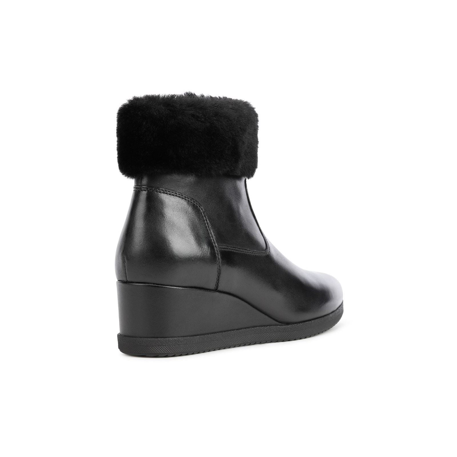 Geox Anylla Rindsleder Damen Stiefel In Schwarz