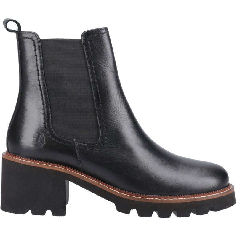 Hush Puppies Gaia Damen Schwarze Farbe Leder Stiefeletten mit Absatz