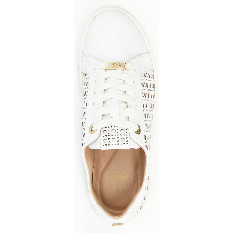 Dune Ease Leder Damen Weiße Turnschuhe