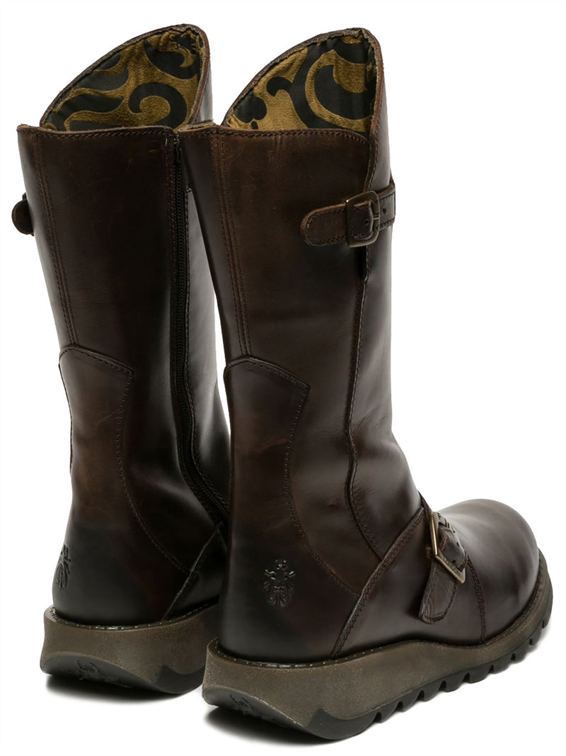 Fly London MES 2 Rug Leder Damen Braune Stiefel