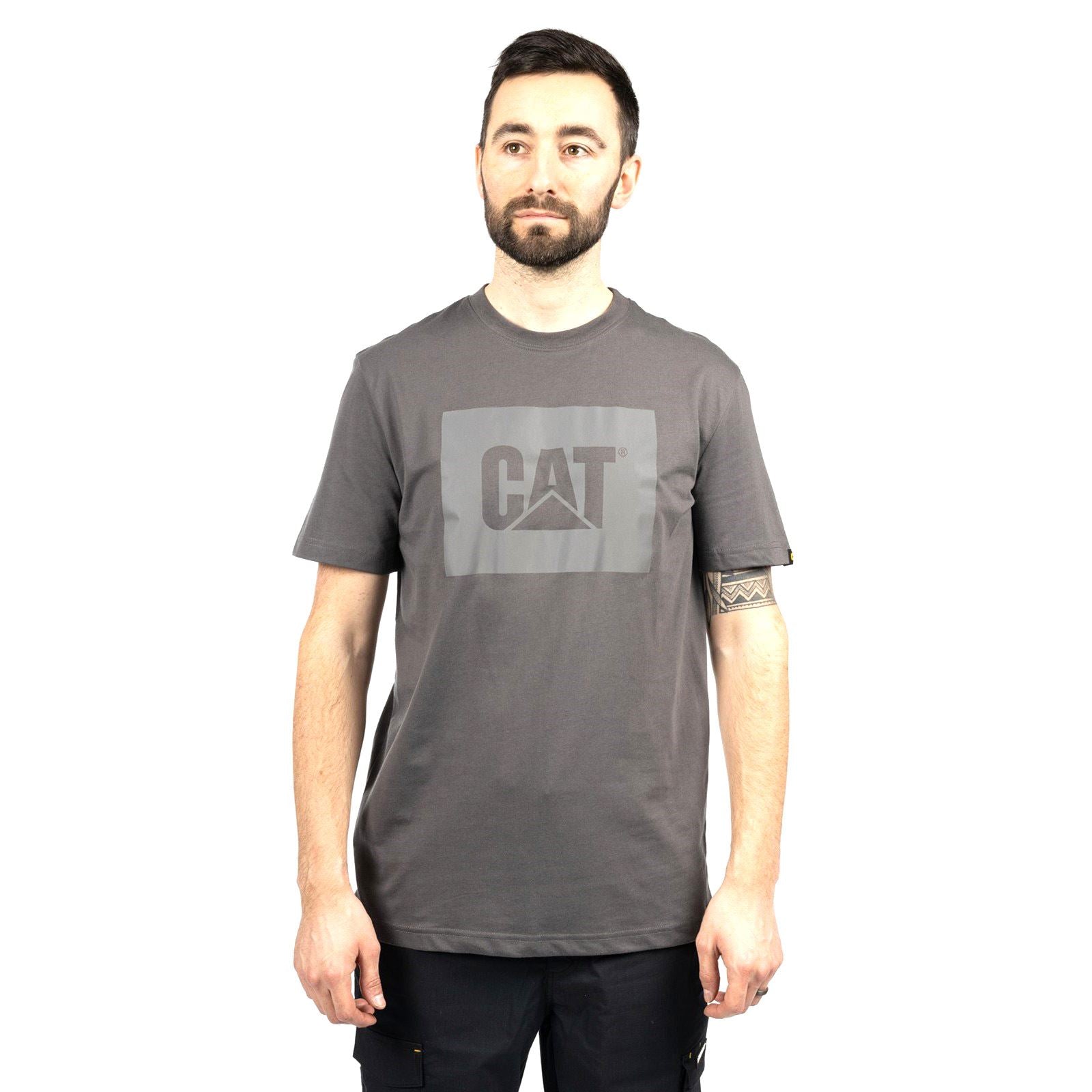Caterpillar Graphic Baumwoll Kurzarm T-Shirts Für Herren In Grau