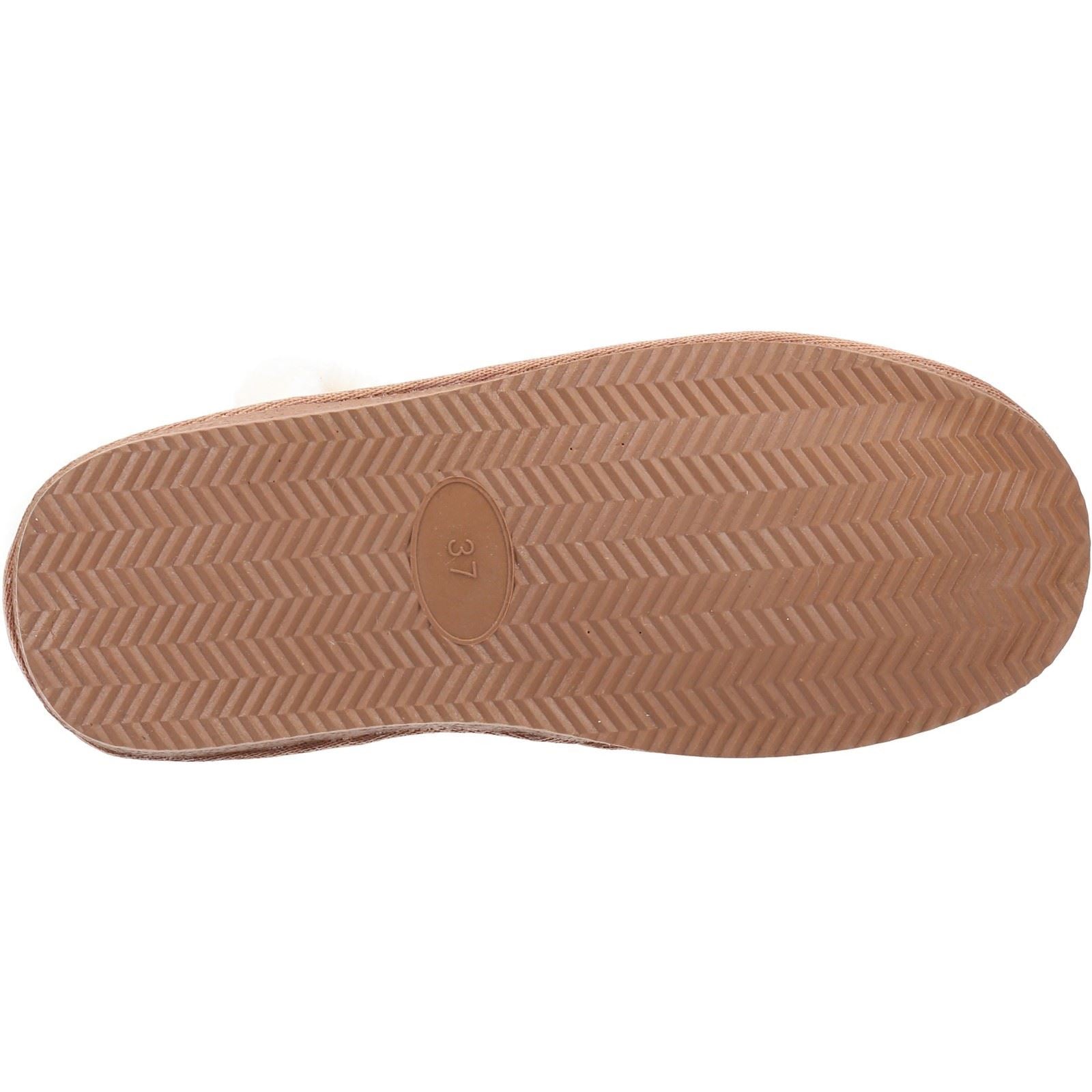 Hush Puppies Ashleigh Kunstfell-Damenhausschuhe In Hellbraun