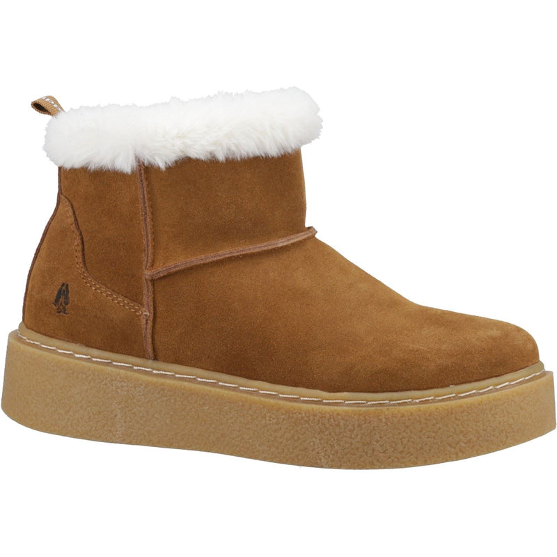 Hush Puppies Becca Damen Winterstiefeletten aus Veloursleder in Tan