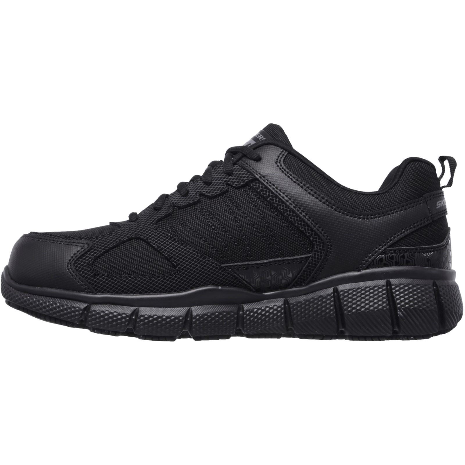 Skechers Workwear Telphin Sanphet Herren Sicherheitssneaker aus schwarzem Leder
