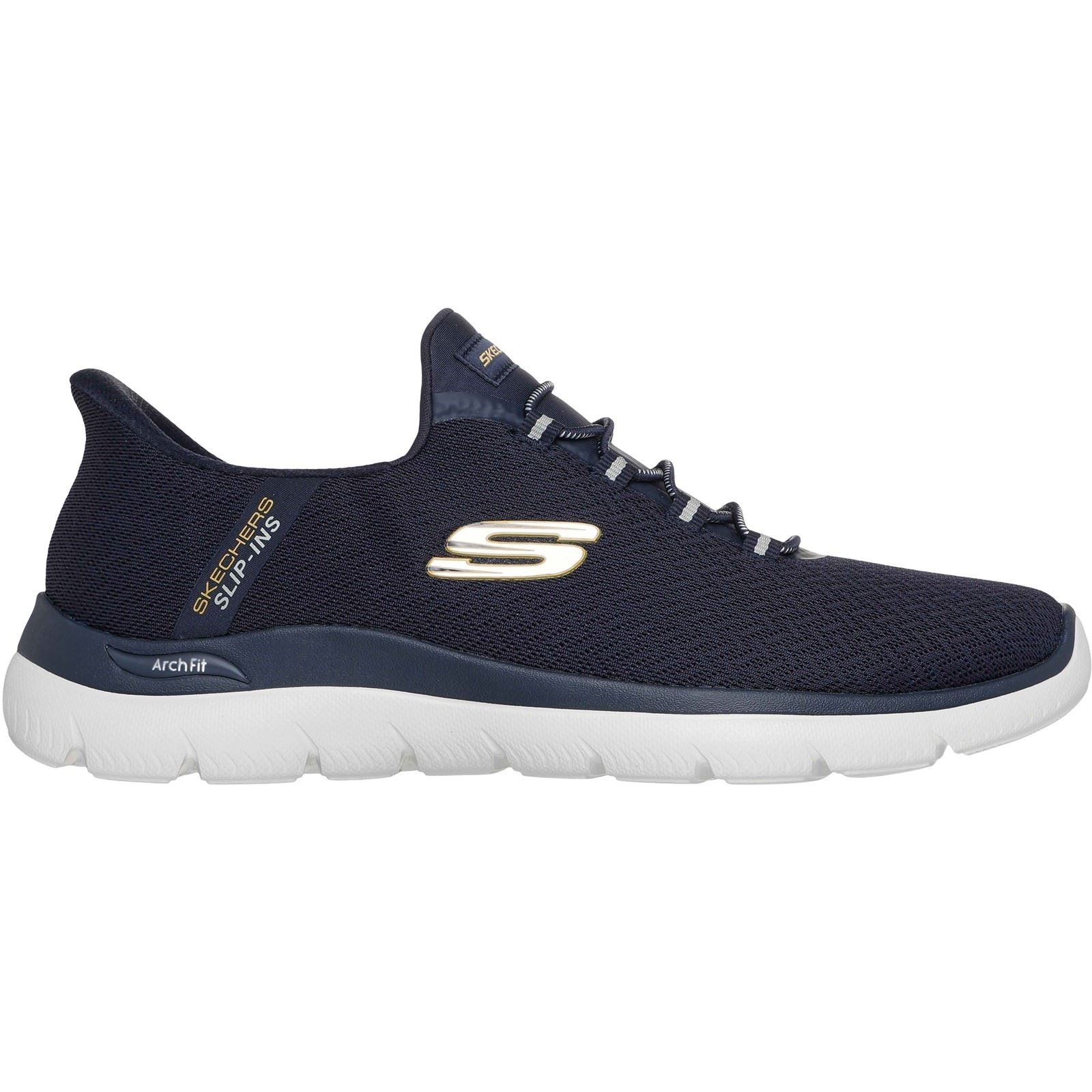Skechers Arch Fit Summits Kynor Polyester Herren Sneaker In Marineblau/Gelb