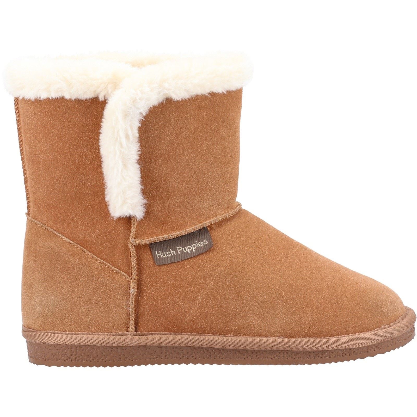 Hush Puppies Ashleigh Kunstfell-Damenhausschuhe In Hellbraun