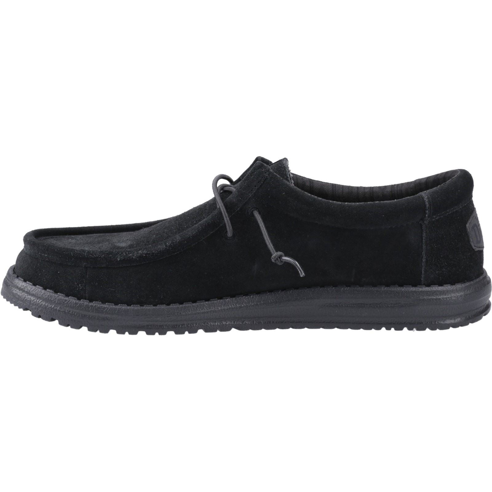 HEYDUDE Wally Suede Wildleder Herren Schwarze Bootsschuhe