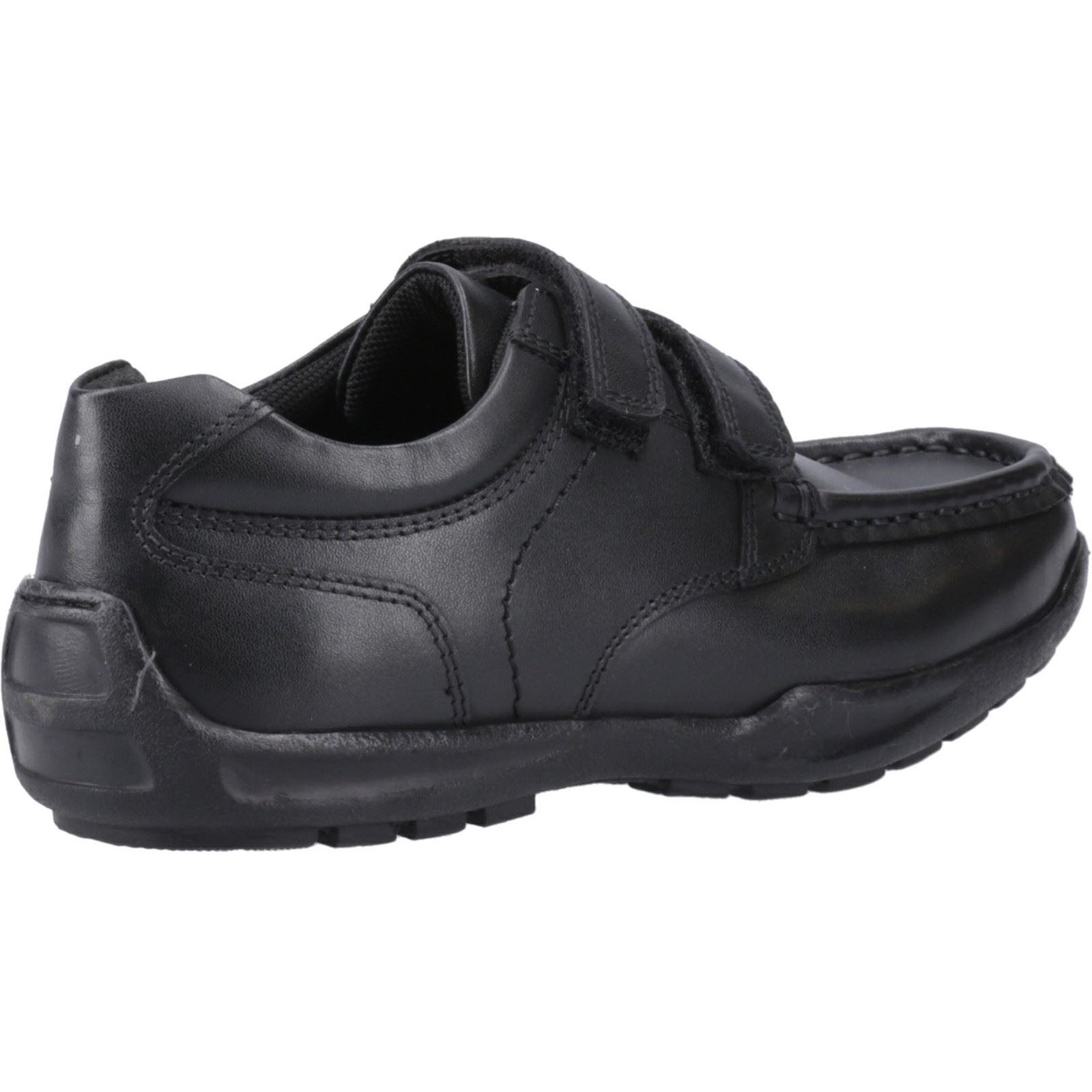 Hush Puppies Maddox Touch Fastening Lederschuhe Für Jungen In Schwarz