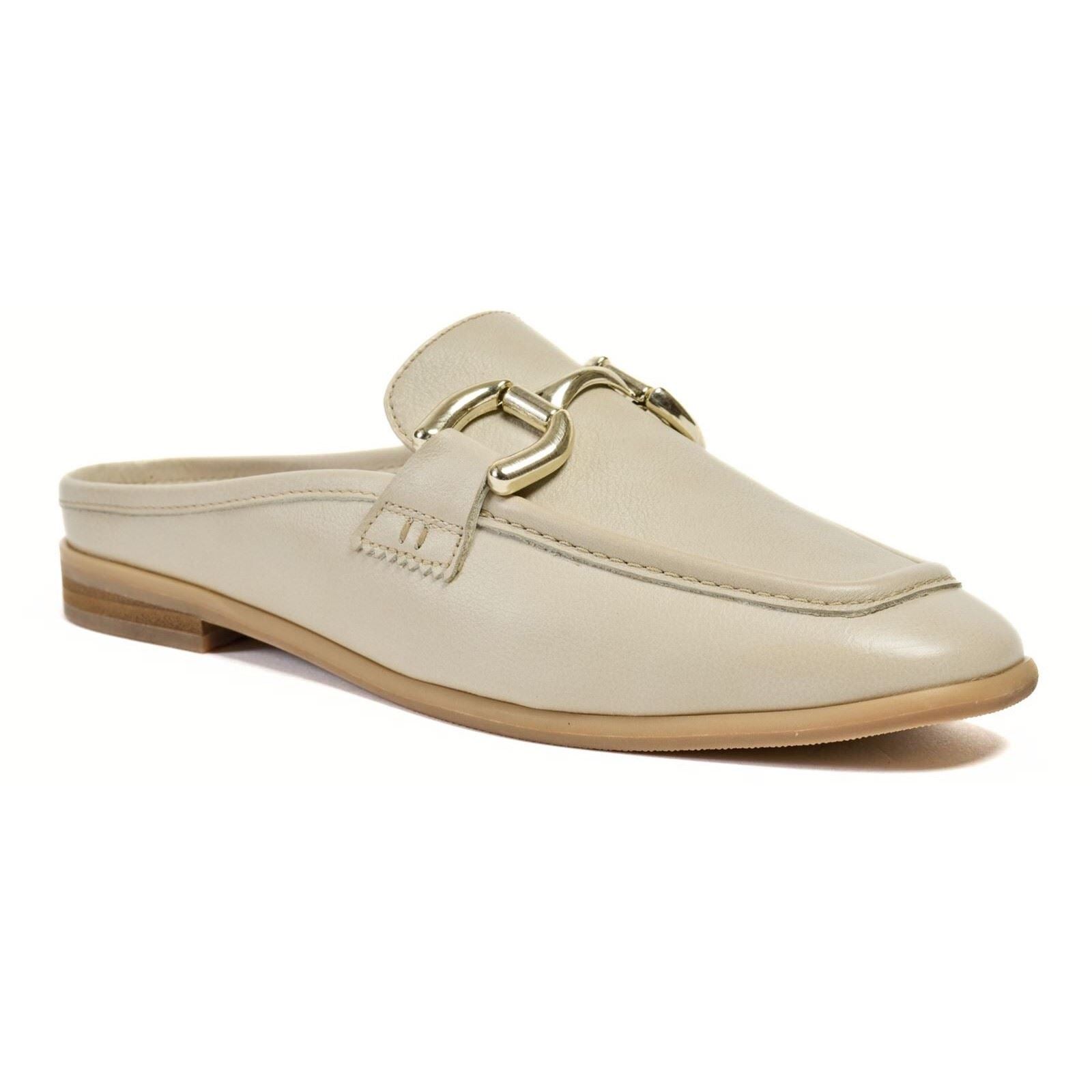 Pod Mila Damen Pantoletten Aus Leder In Taupe