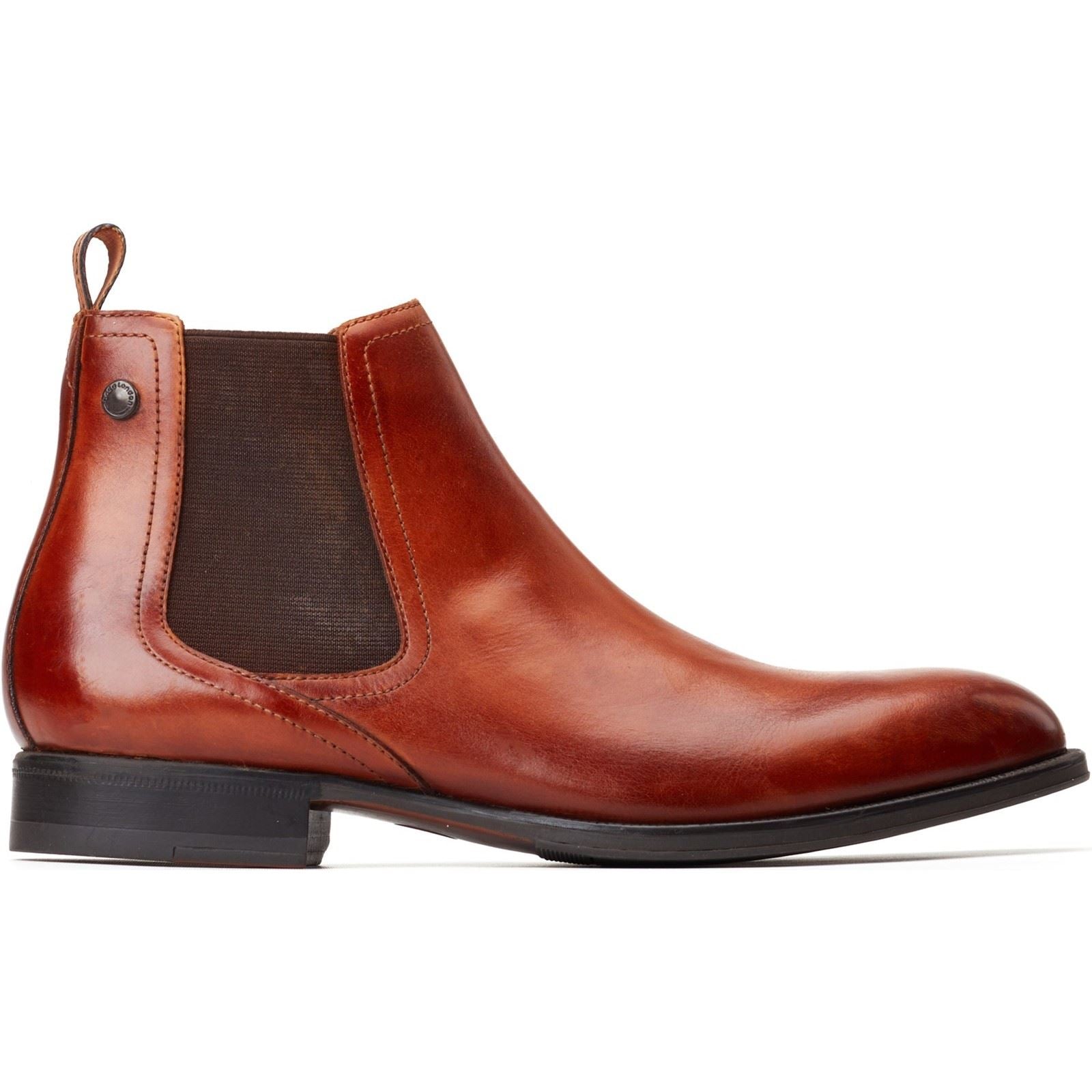 Base London Whittle Leder Herren Stiefel In Verbranntem Tan