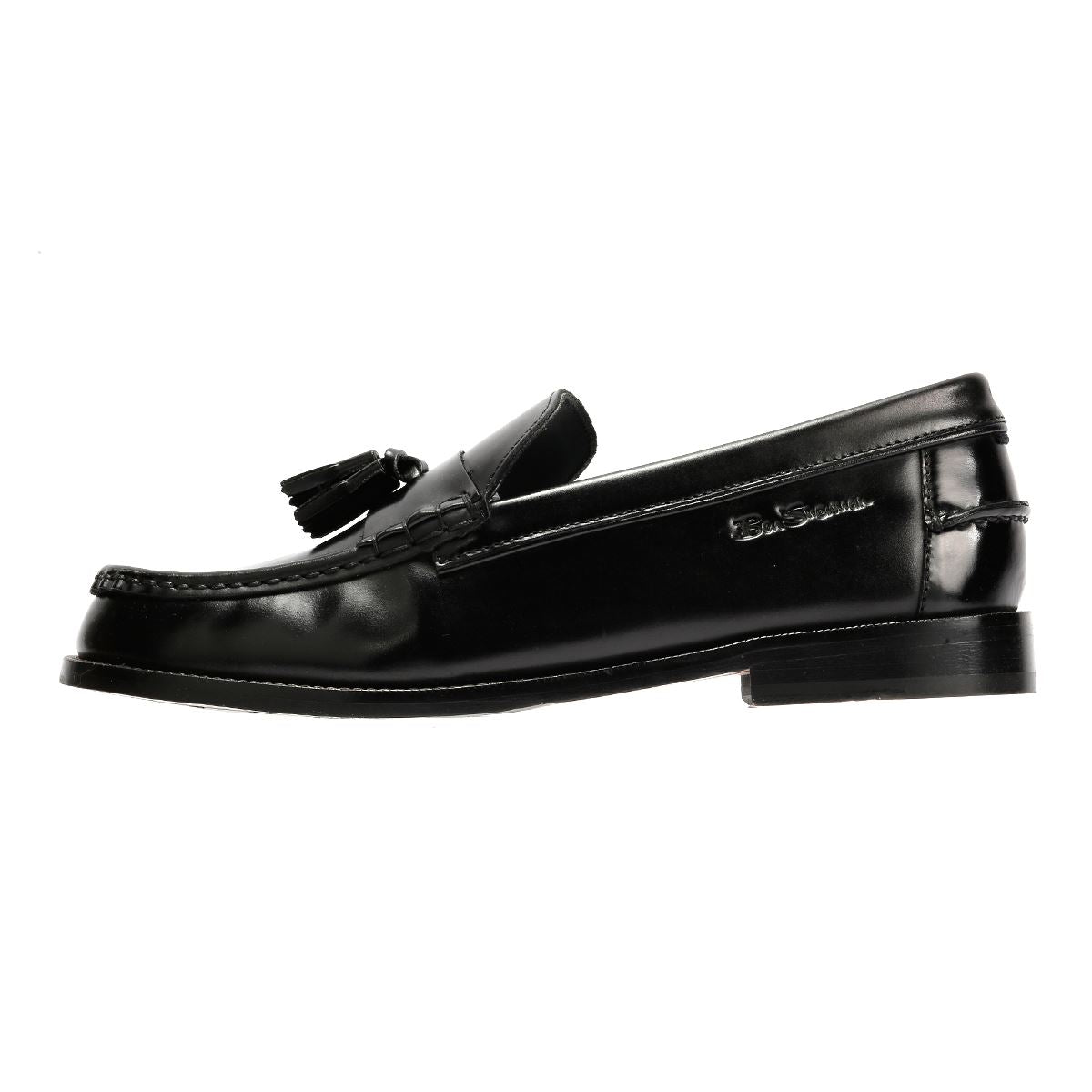 Ben Sherman Sid Leder Herren Schwarze Slipper