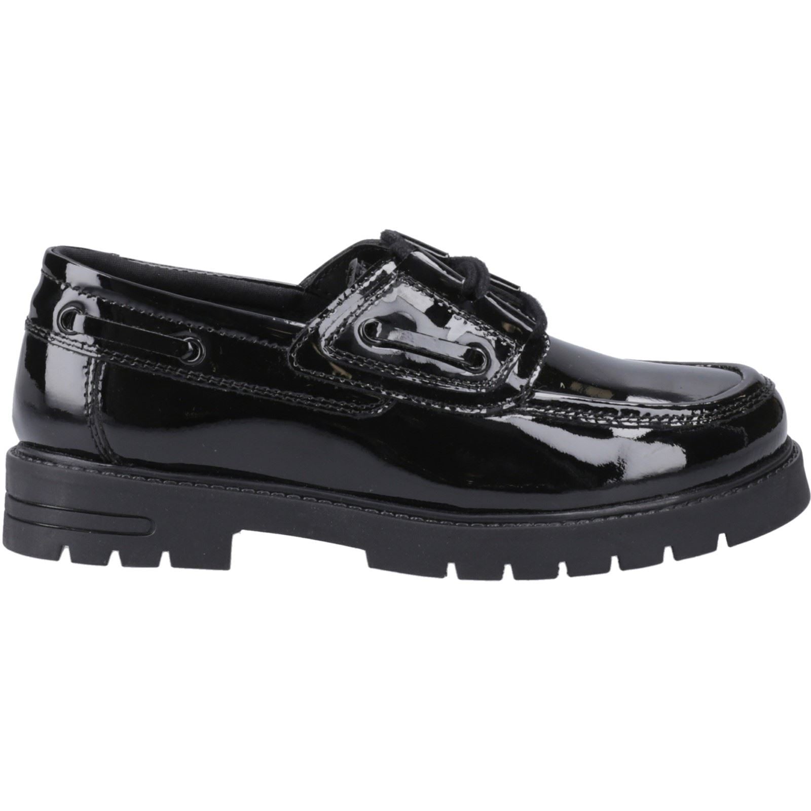 Hush Puppies Lucy Mädchenschwarze Bootsschuhe Aus Leder