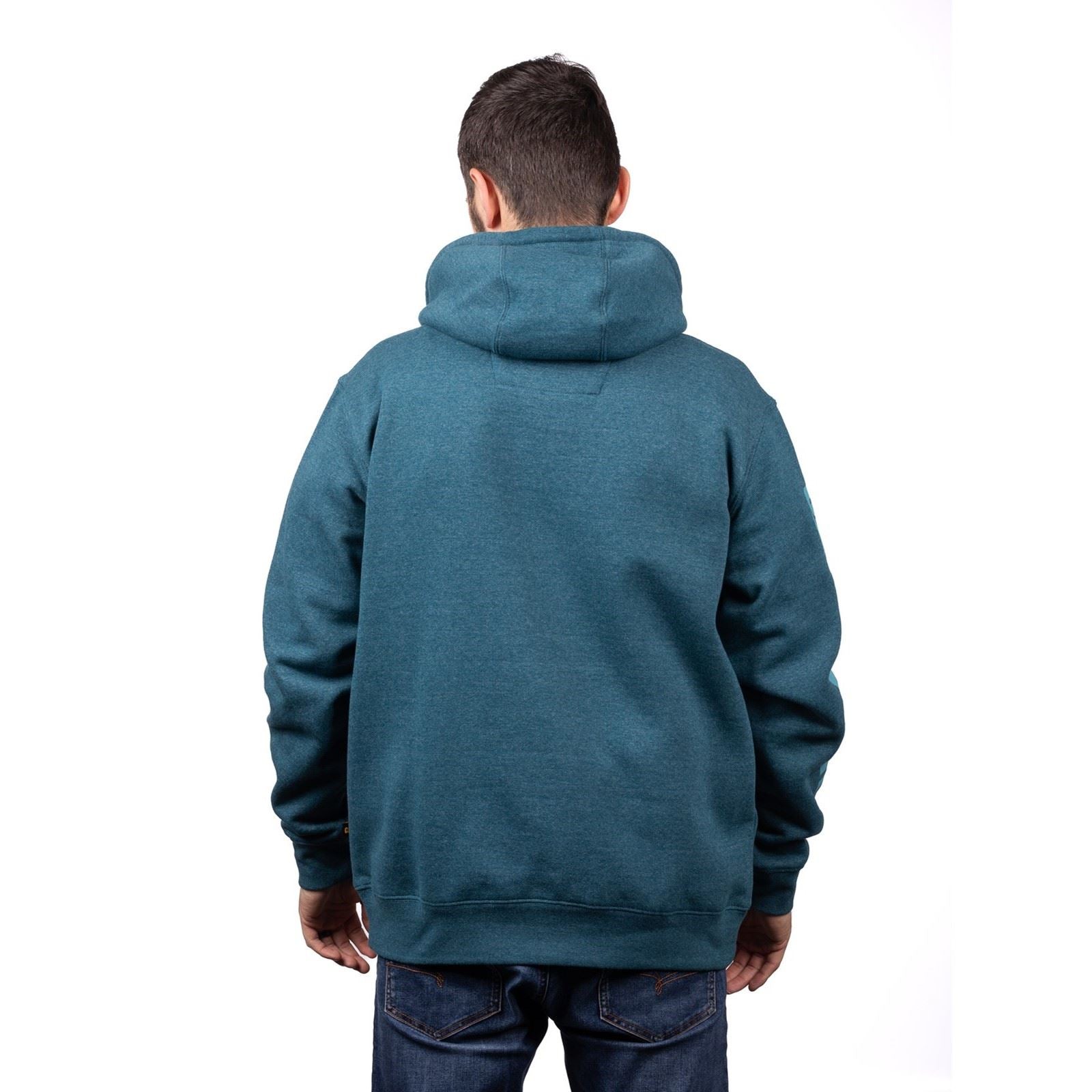Caterpillar Trademark Banner Baumwoll Herrenblauer Kapuzensweatshirt