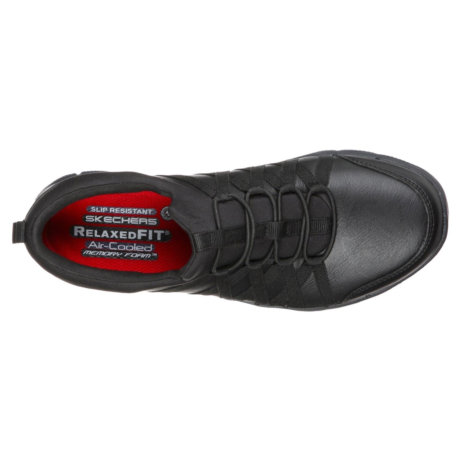 Skechers Workwear Ghenter Dagsby Damen Sneaker aus Schwarzem Leder