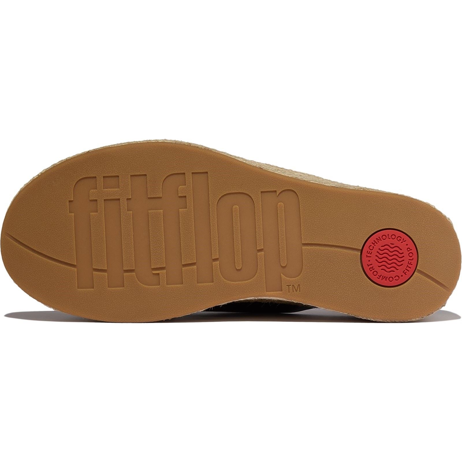Fitflop Platfforms Leder Damen Schwarze Sandalen