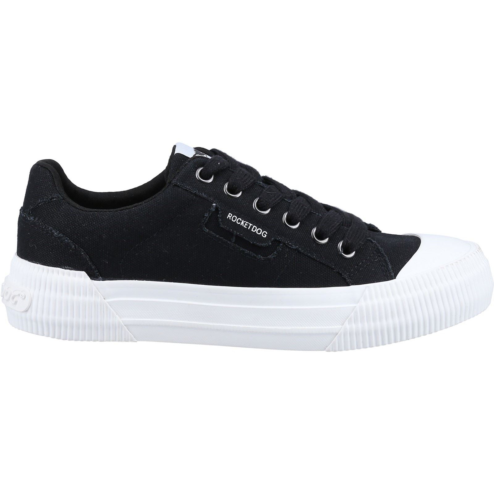 Rocket Dog Cheery 12A Canvas Baumwoll-Damenschwarze Turnschuhe