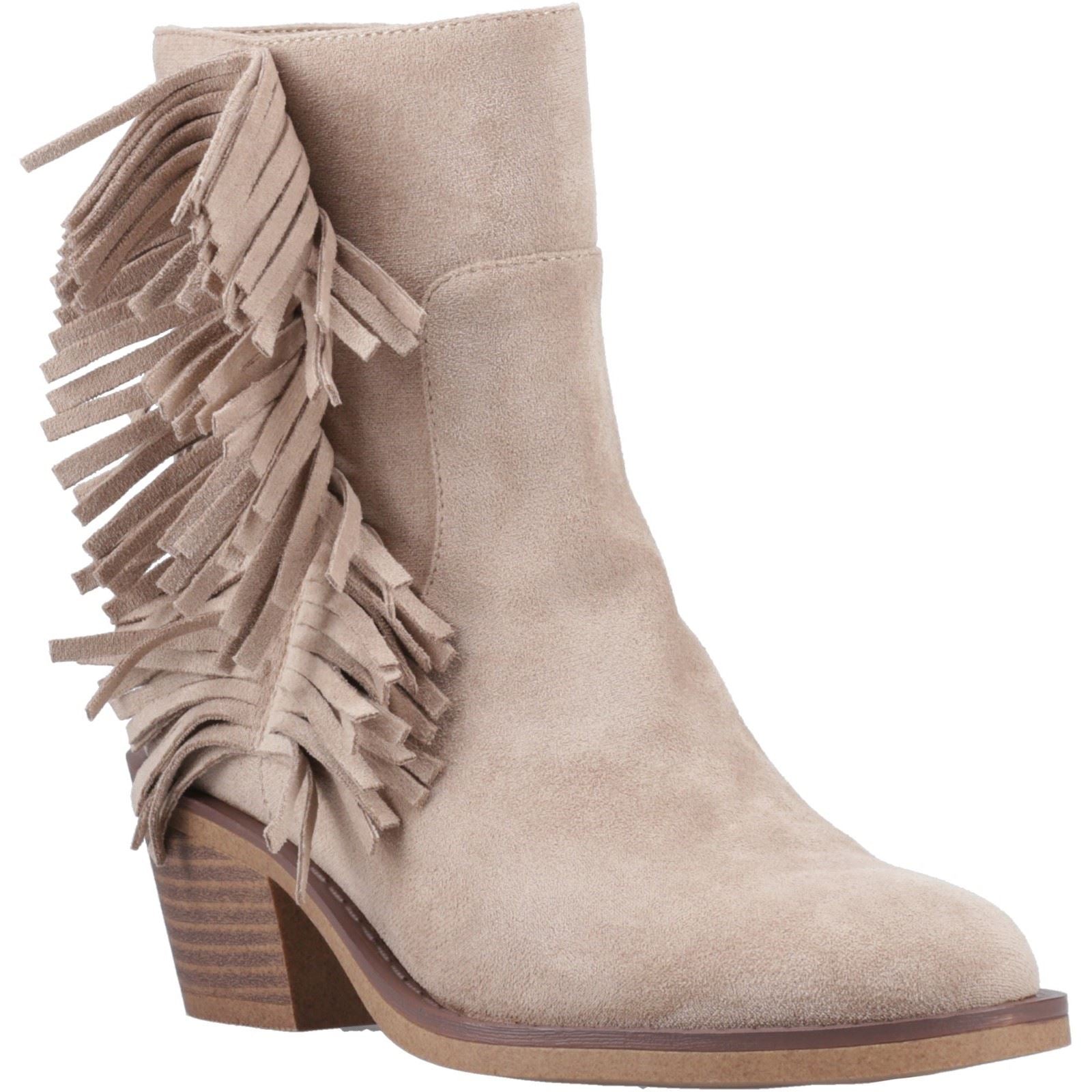 Rocket Dog Yankee Faux Wildleder Damen Taupe Stiefeletten Mit Absatz