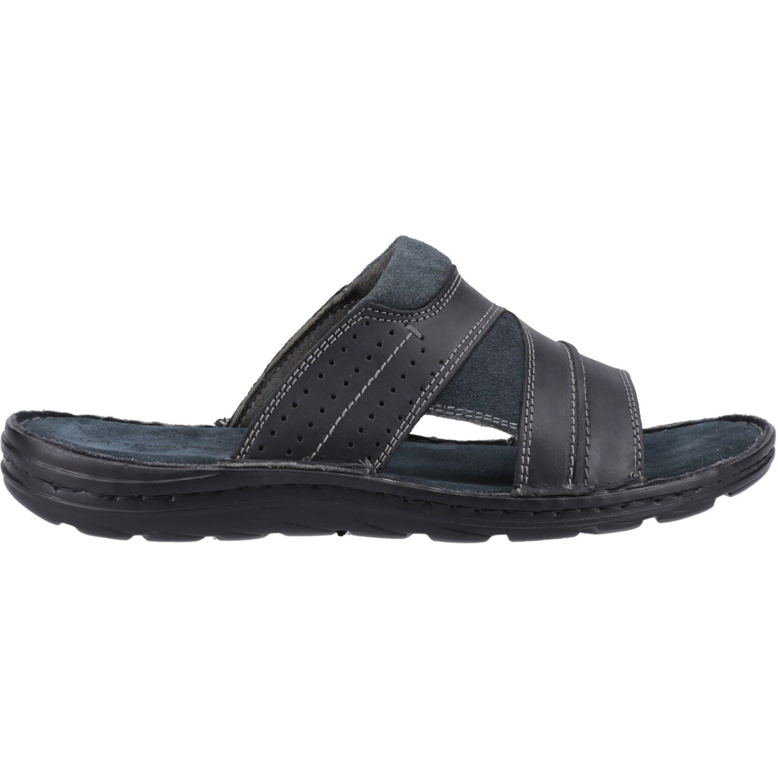 Hush Puppies Archer Herren Sandalen Aus Schwarzem Leder