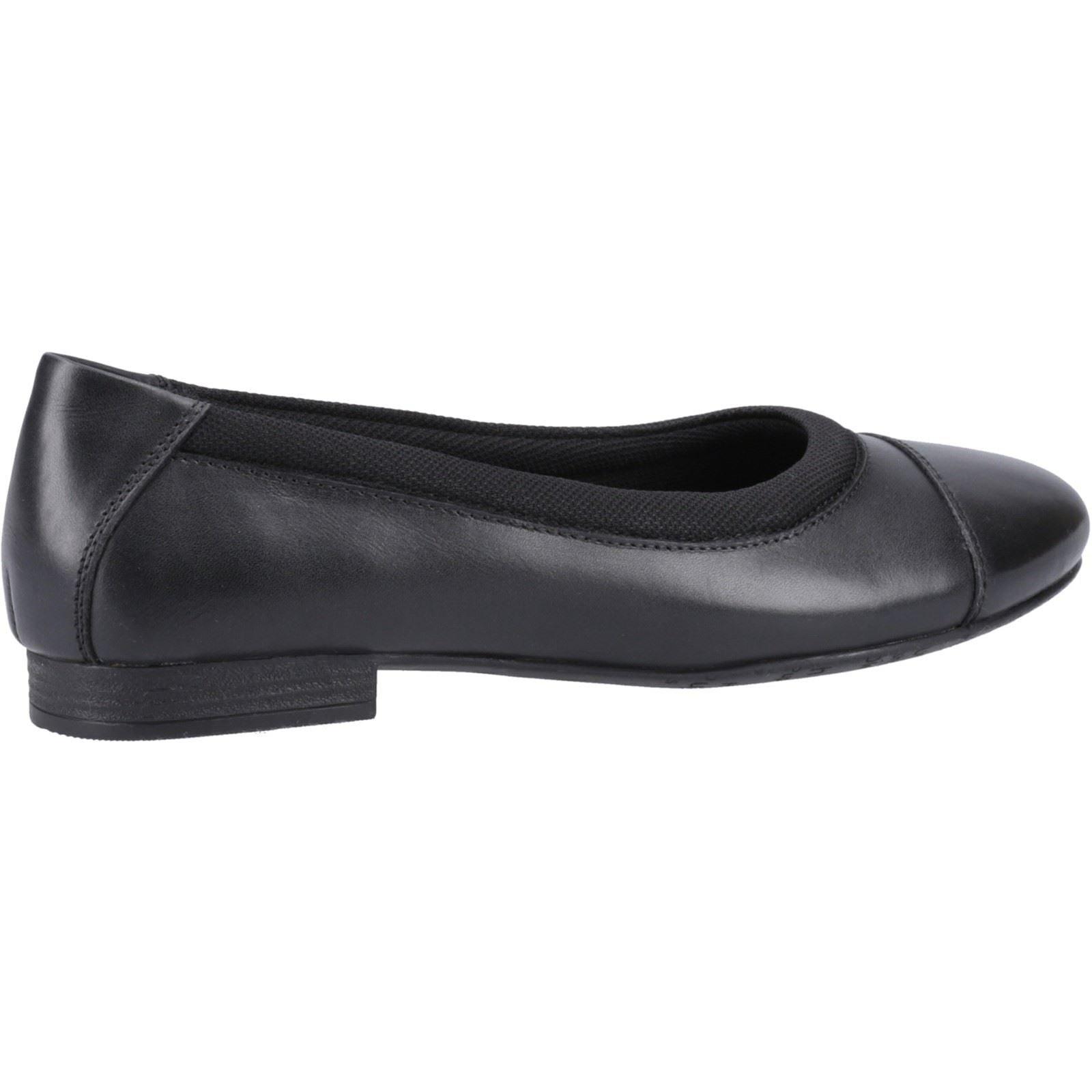 Hush Puppies Emma Senior Mädchenschwarze Ballettschuhe Aus Leder