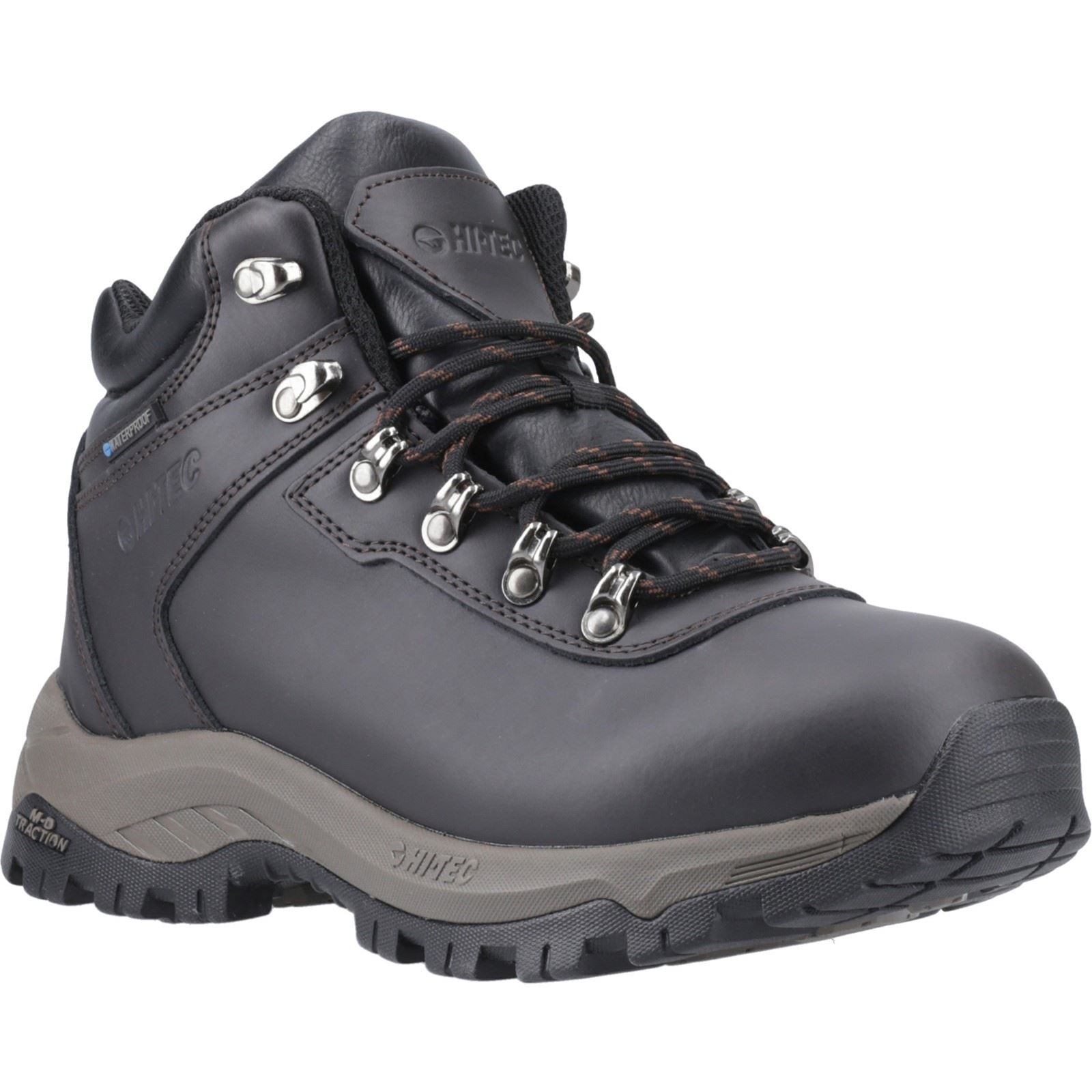Hi-Tec Eurotrek Lite Waterproof Kunstleder Herren Wanderstiefel In Dunkelschokolade