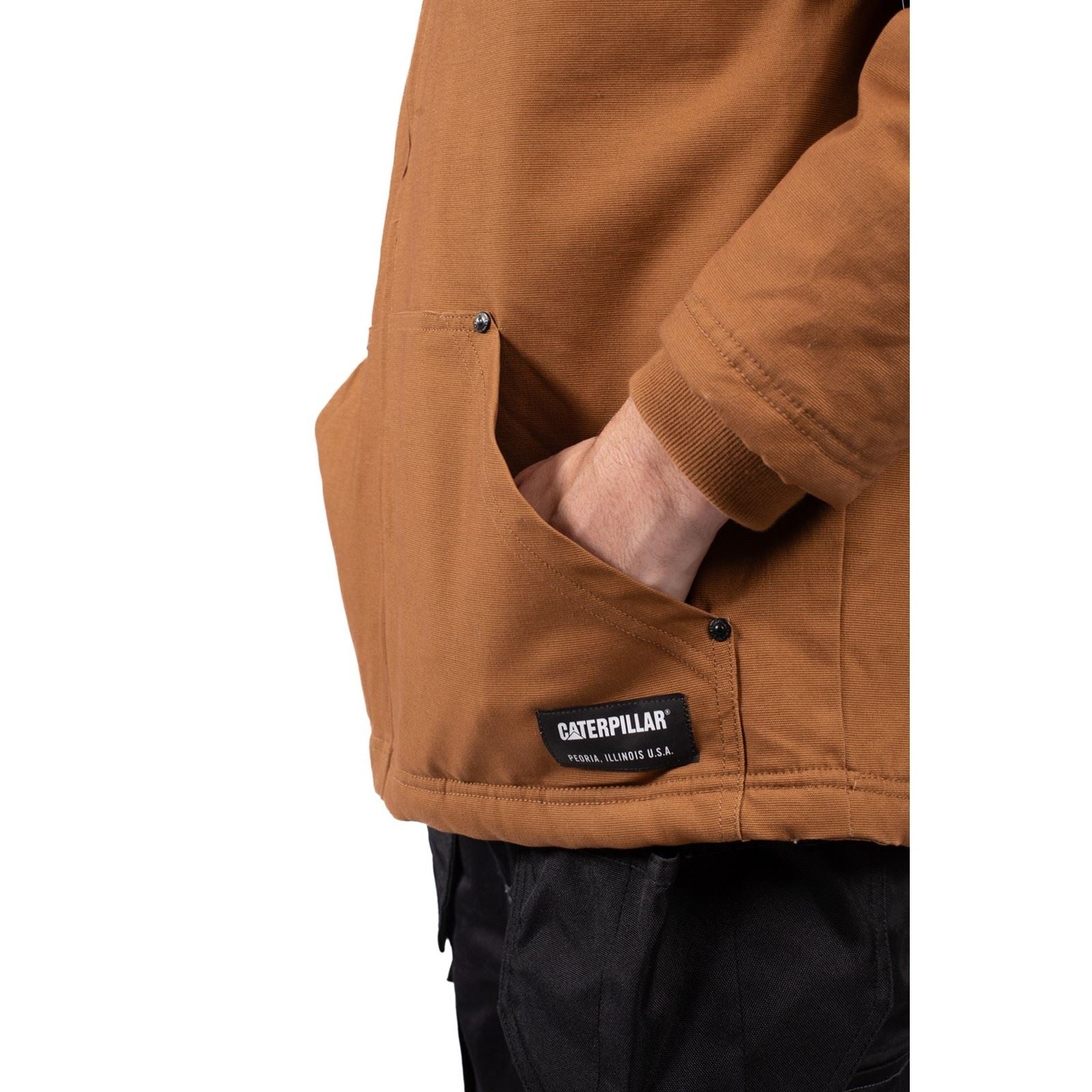Caterpillar Hooded Sherpa Lined Herren Bronze Fleece Jacke